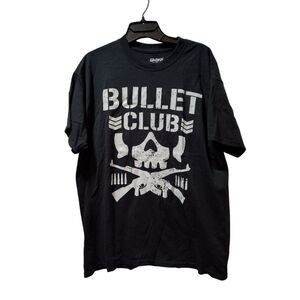 Bullet Club T Shirt Men’s Large Black White NJPW, AEW, TNA, ROH
